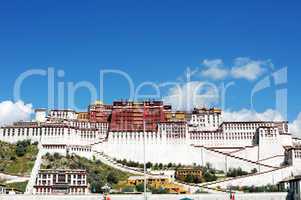 Landmark of the famous Potala Palace in Lhasa Tibet