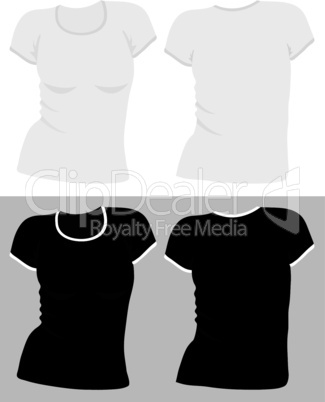 women's t-shirt template, vector