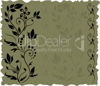 vector greeting card with floral background