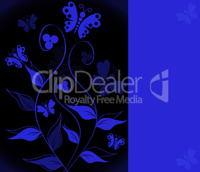 vector greeting card with floral ornament
