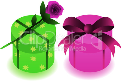vector gift boxes with a rose