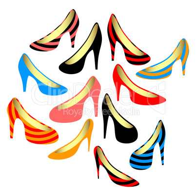 Women's shoes on a white background.