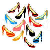 Women's shoes on a white background.