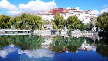 Landmark of the famous Potala Palace in Lhasa Tibet