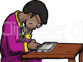 Businessman Reading Tablet