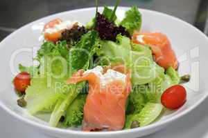 salad Smoked salmon