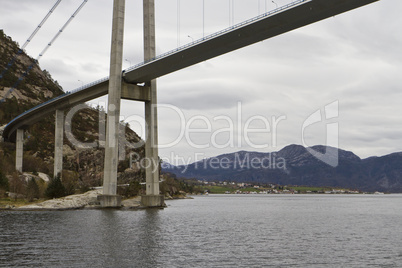 bridge over fjord - landscape in norway