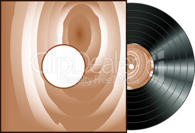 vinyl and wood cover over a white background, abstract art