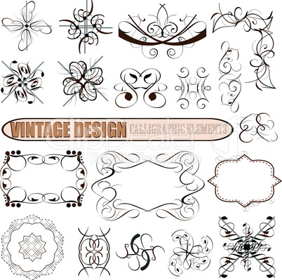 Vector decorative design elements: page decor, frames, banners & ribbons