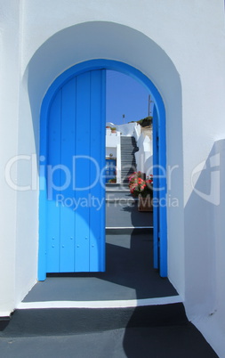 Door and stairs, Santorini, Greece