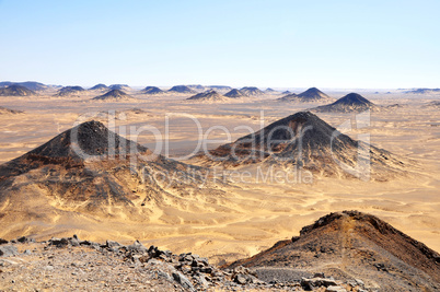 Black desert in Egypt