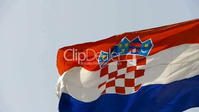 Croatia flag is fluttering in wind.