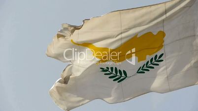 Cyprus flag is fluttering in wind.
