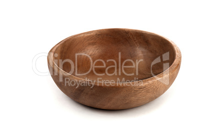 empty wooden salad bowl
