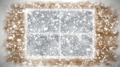 Window, winter and snow