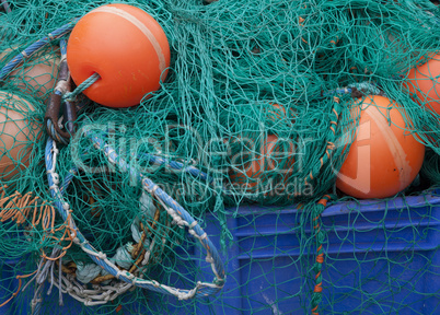 Fischernetze im Hafen von Kappeln,Schleswig-Holstein