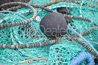 Fischernetze im Hafen von Kappeln,Schleswig-Holstein