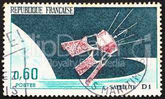 Postage stamp France 1962 Satellite D1