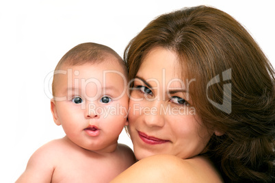 Woman with here cute baby