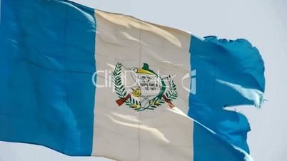 Guatemala flag is fluttering in wind.