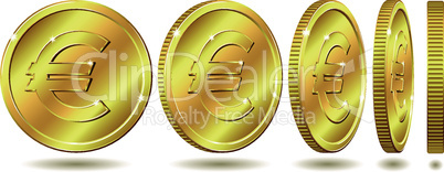 golden coin with euro sign