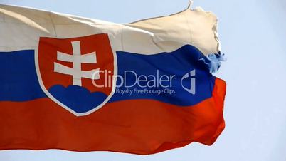 Slovakia flag is fluttering in wind.