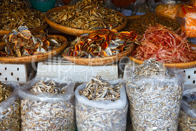 Dried fish snack.