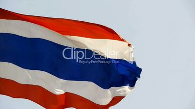 Thailand flag is fluttering in wind.
