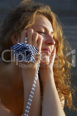 Woman with beads