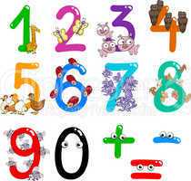 numbers with cartoon animals