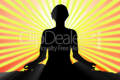 meditating woman silhouette