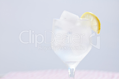 cocktail with ice and lemon