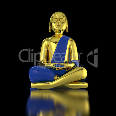 Big golden Buddha on black 2