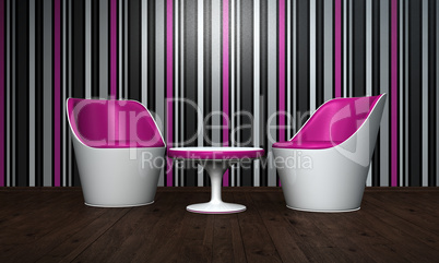 Relax Lounge pink black white