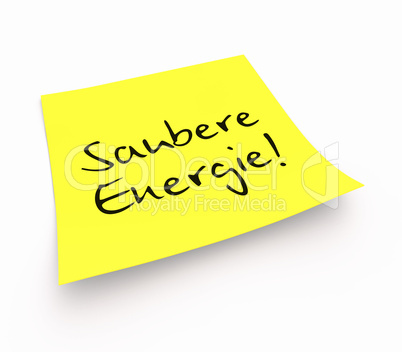 Notizzettel - Saubere Energie!