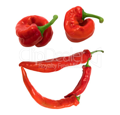 Smile "grin" composed of red chili peppers