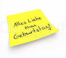 Notizzettel - Alles Liebe zum Geburtstag!