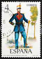 Postage stamp Spain 1977 Drum Major, 1861, Military Uniform