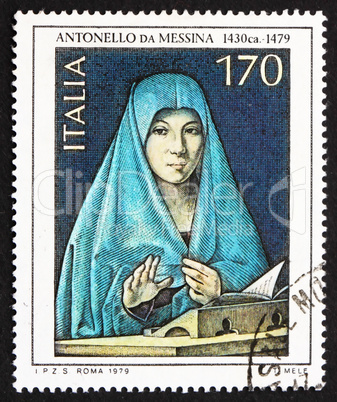 Postage stamp Italy 1979 shows Virgin Mary, by Antonello da Mess