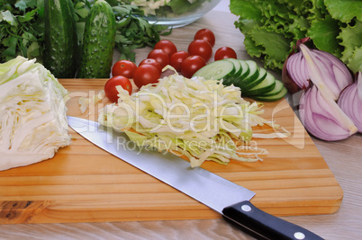 Ingredients for salad vegetables