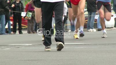 Marathon, legs, young and old