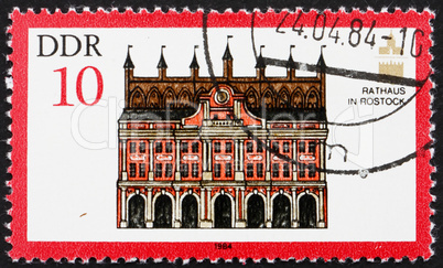 Postage stamp GDR 1984 Town Hall, Rostock