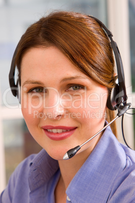 businesswoman with microphone