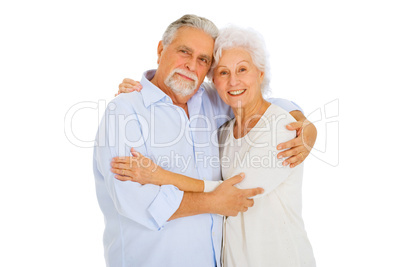 portrait of a happy couple of elderly