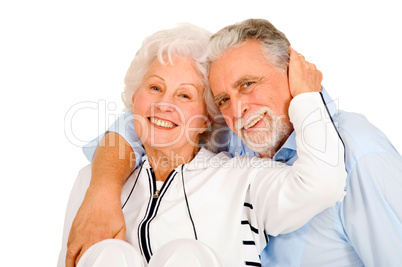portrait of a happy couple of elderly