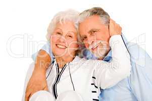 portrait of a happy couple of elderly