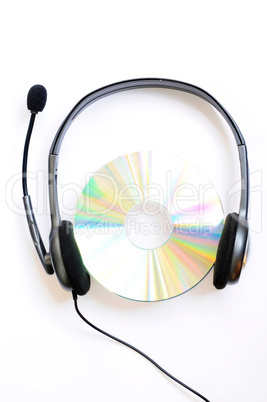 Headphone with a compact disc