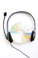 Headphone with a compact disc
