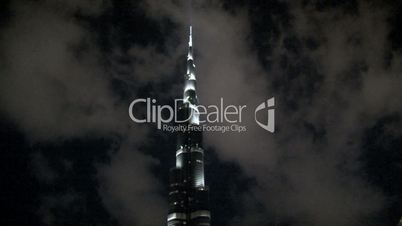 Burj khalifa clouds time lapse in the evening