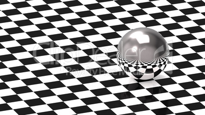Sphere on chess pattern